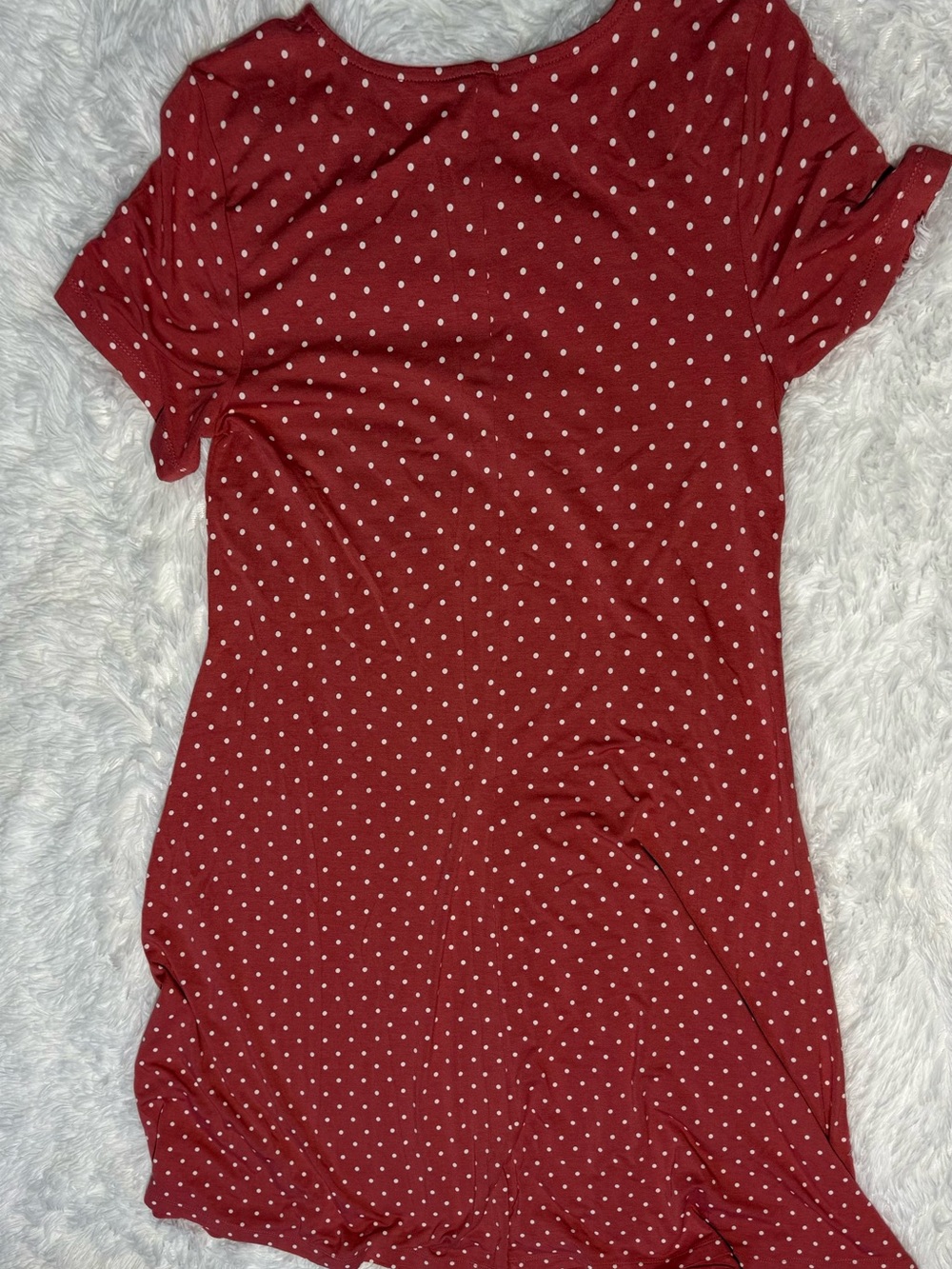 Old Navy Women's Polka Dot Dress Terracotta Rust Size M Casual Short Sleeve Midi - Picture 6 of 6